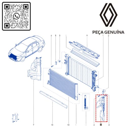 RN 98005R 214998005R DEFLETOR DE AR ESQ. DO RADIADOR FLUENCE 4